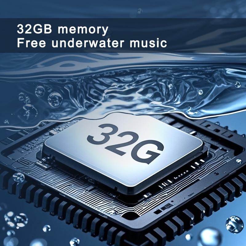 IPX8 Waterproof Swimming Headphones 32GB Wireless Bone Conduction Earphone Bluetooth 5.4 Headset For Diving Sports Cycling