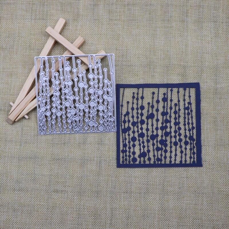 Square Frame Rain Curtain Metal Cutting Dies Scrapbooking Embossing Die Cuts Making Mold