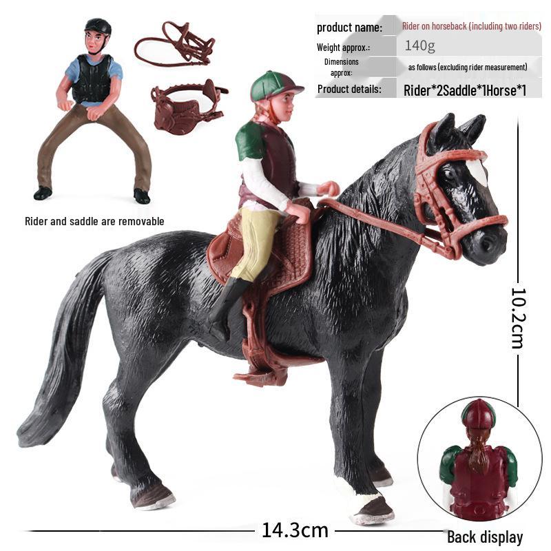 Farm Animal and Human Figures Playset with Fences: Rabbit, Sheep, Donkey, Cow - Parent-Child Simulation Toy