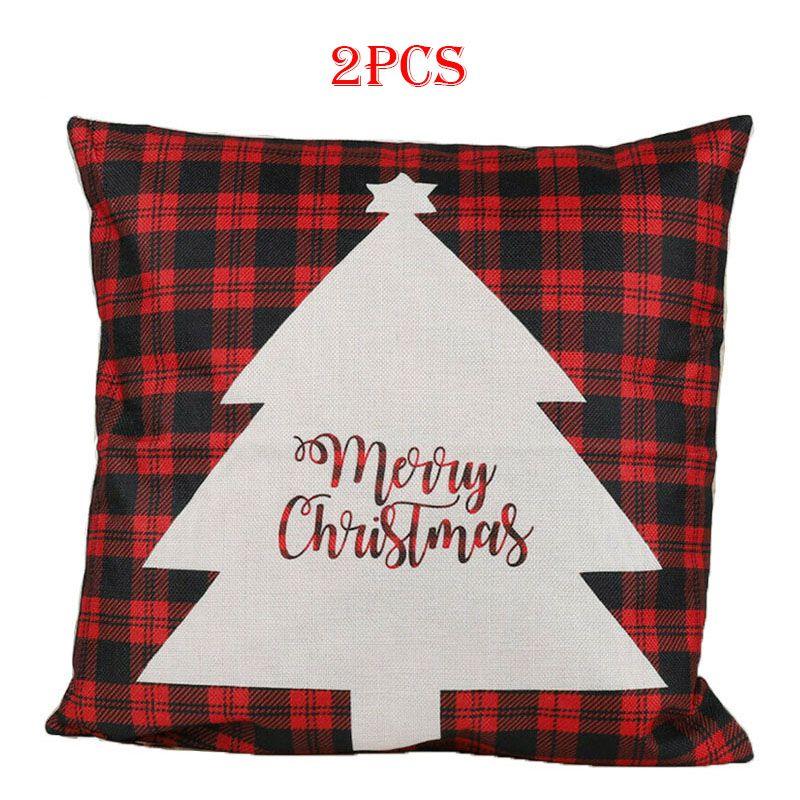 Stylish Snowman And Santa Christmas Pillow Covers For Couch Sofa Festival Decor