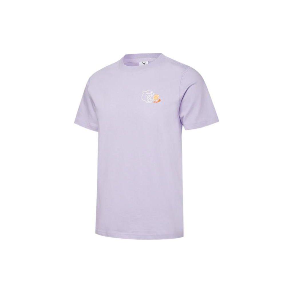 Puma Collaborative SS22 Casual Short-Sleeve T-Shirt With Tiger Logo Unisex Tops Lavender 533987-16