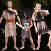 Masquerade Parent-Child Performance Costumes, Savage Bones, Stick Aboriginal Costumes, Savage Costumes for Men and Women