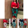 Elegant Plus Size Ladies Short/long Sleeve Floral Boho Women Party Bodycon Maxi Dress