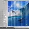 Sea Animals Shower Curtain 3D Dolphin Turtle Octopus Jellyfish Undersea World Bathroom Decoration Kids Polyester Bathtub Curtain