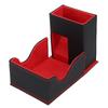 Dice Tower and Tray PU Leather Foldable Portable Dice Rolling Tower with Dice for Tabletop Games Black Red
