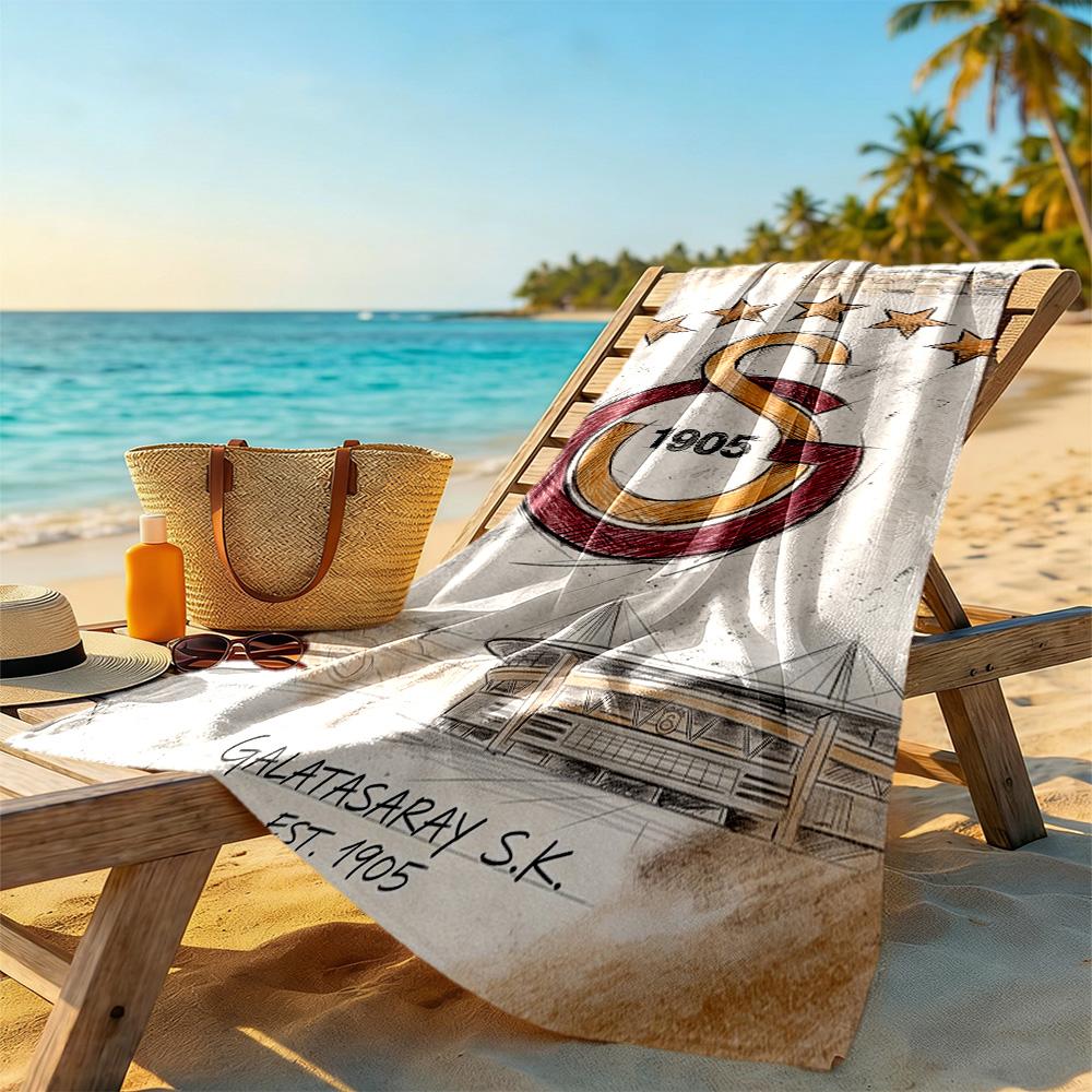 Galatasaray Beach Towel Super Soft Microfiber Quickdry Fabric Comfortable Lightweight Suitable for Swimming, Gym, Camping, Yoga Vacation