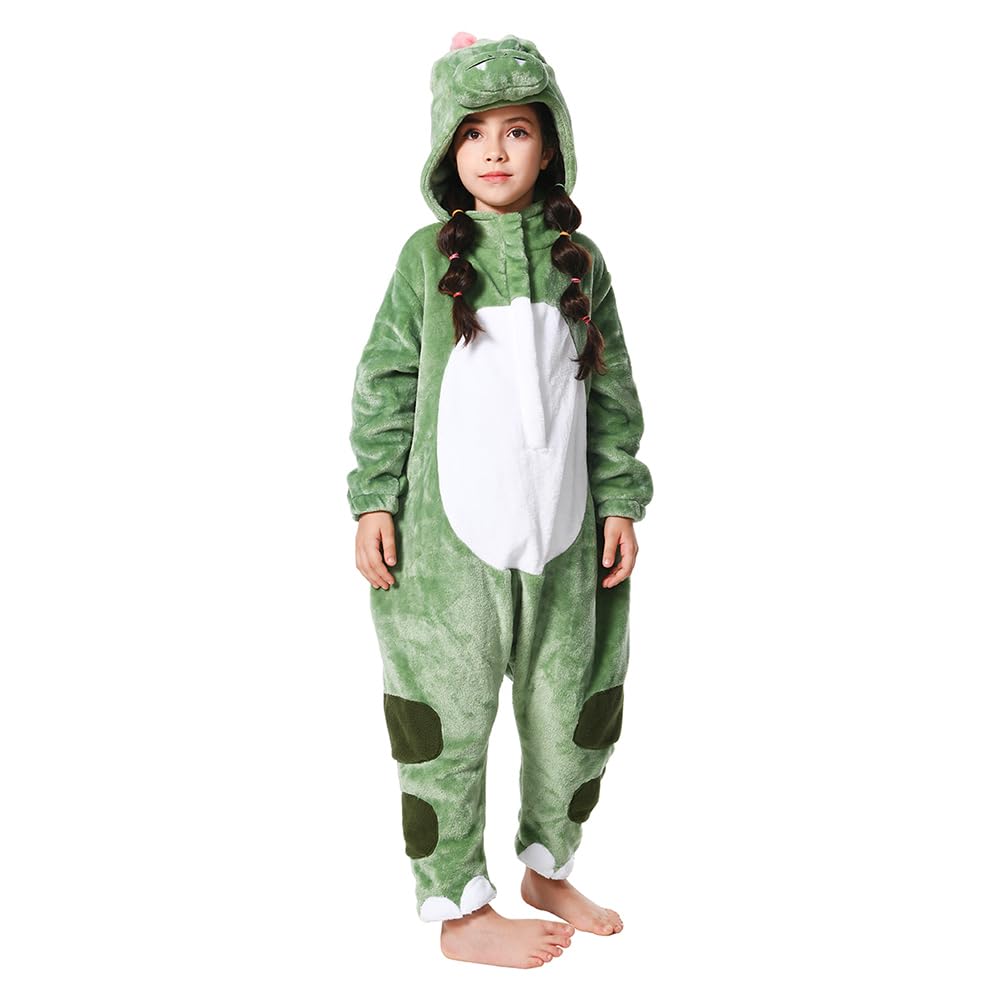Dinosaur Kigurumi Pajamas for Cute Animal Fancy Kids Cold Winter Unisex [OLAOLA] Kids, Costume, Dress, Kigurumi, Fluffy, Warm, Room, Protection,