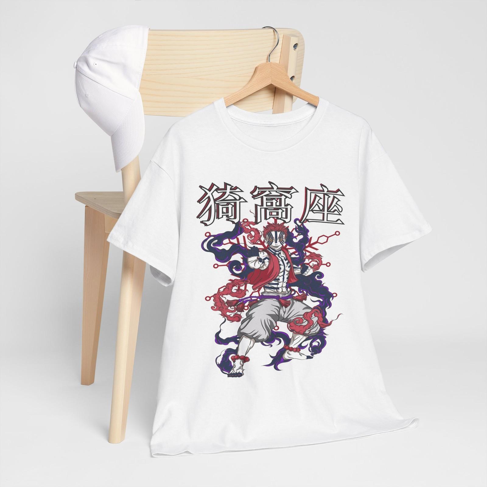 

Akaza Kimetsu no Yaiba T-Shirt Mens Womens Tees Top Demon Slayer Tanjiro Unisex Black Tshirt All Size M