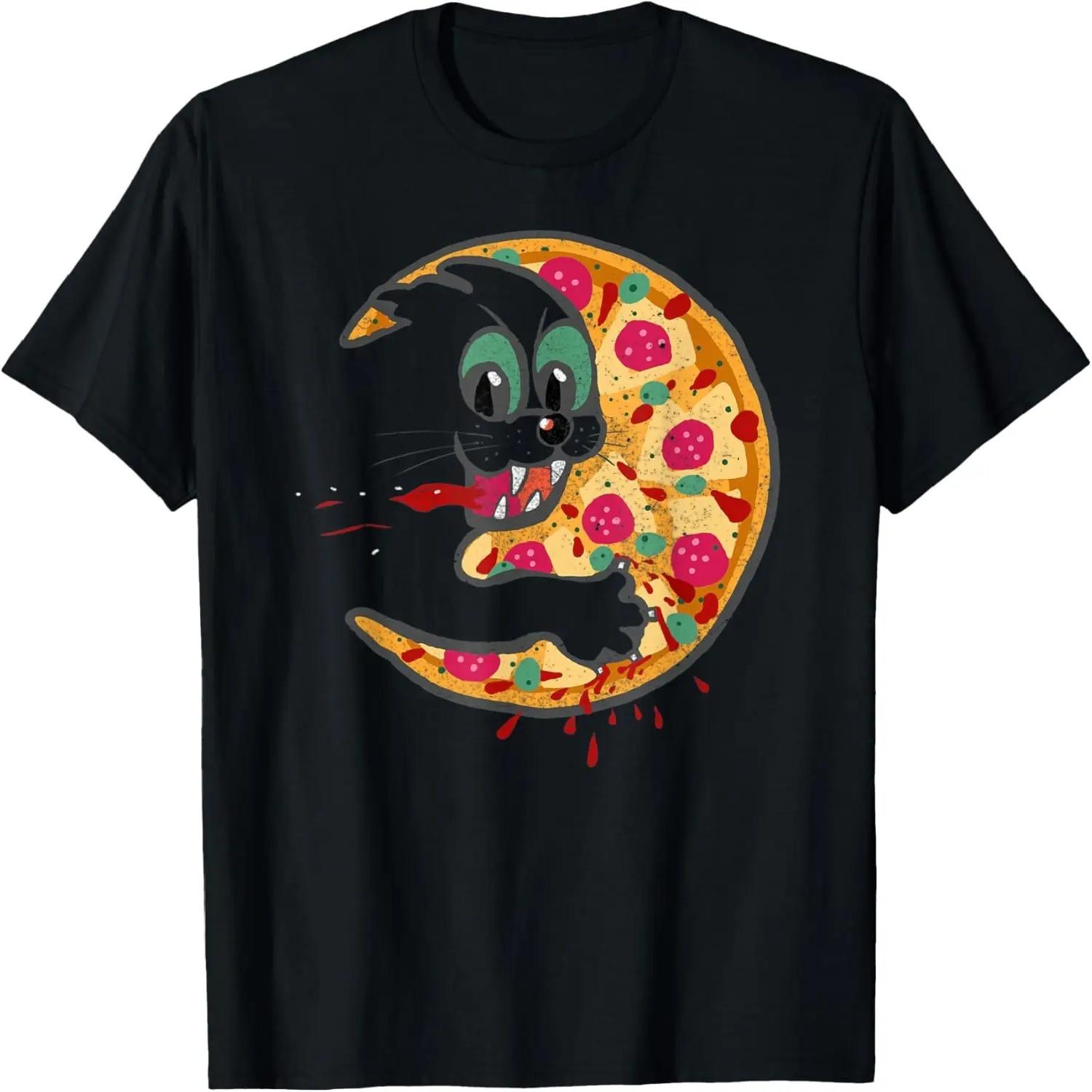 Crazy Retro Cat Attacking Pizza Pepperoni Pizza Lovers T-Shirt S