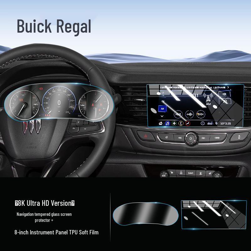 Buick Regal Center Console Navigation Screen Protector, Tempered Film for GS Instrument Panel, 2024 Interior Modification.