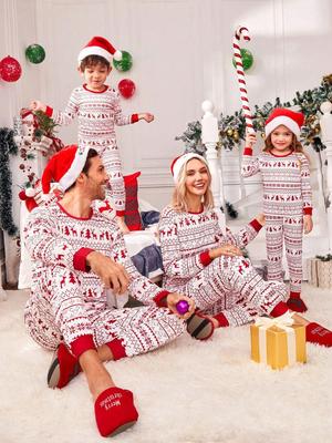 2025 European & American Christmas Family Matching Cotton Pajamas