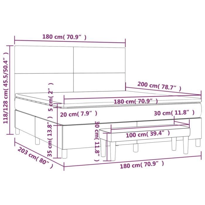 3137017 vidaXL Divan Bed with Mattress Taupe 180x200 Cm Fabric
