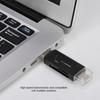 New Multifunctional 3 In 1 TypE C Micro USB Card Reader High Speed Transmission (Black)