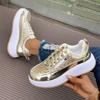 Spring and Autumn Trend Platform Casual Shoes New Glossy Fashion Sports Women's Shoes Low-top Lace-up Flat-soled Single Shoes