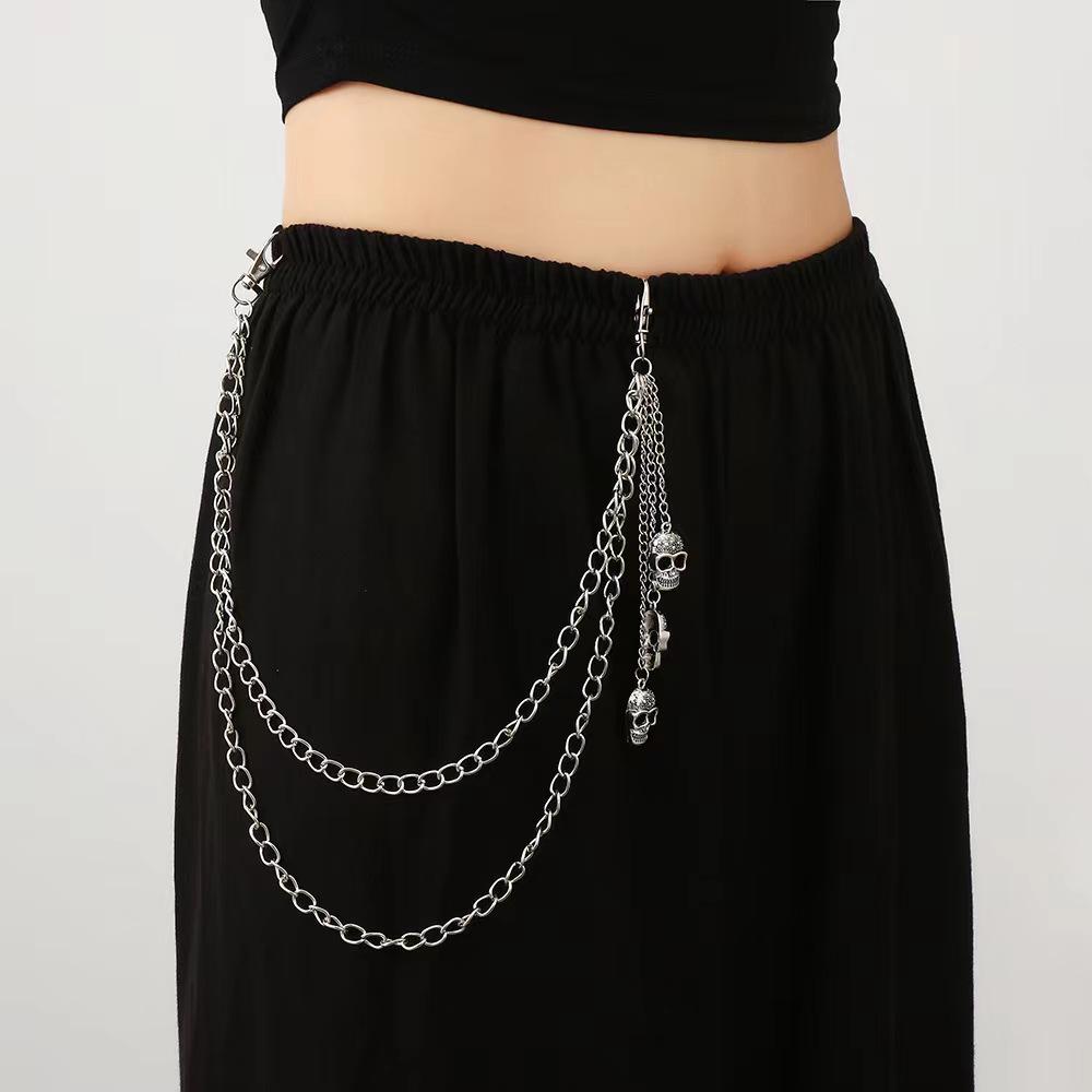 European  American Retro Skull Multi-layer Hip Hop Waist Chain