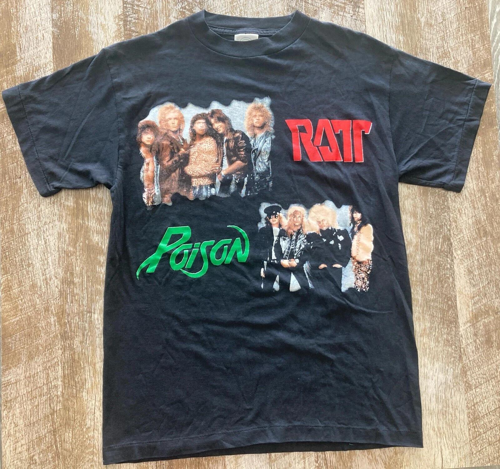 Vintage Rare 90s Ratt Poison-LAGuns-Great white 1999 Tour Band Tshirt Reprint XL