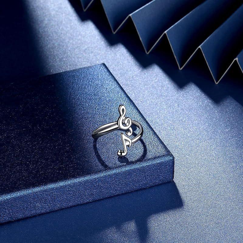 Personalized Fashionable and Versatile Musical Note Music Notebook Enthusiast Adjustable Finger Ring Finger Ring for Men
