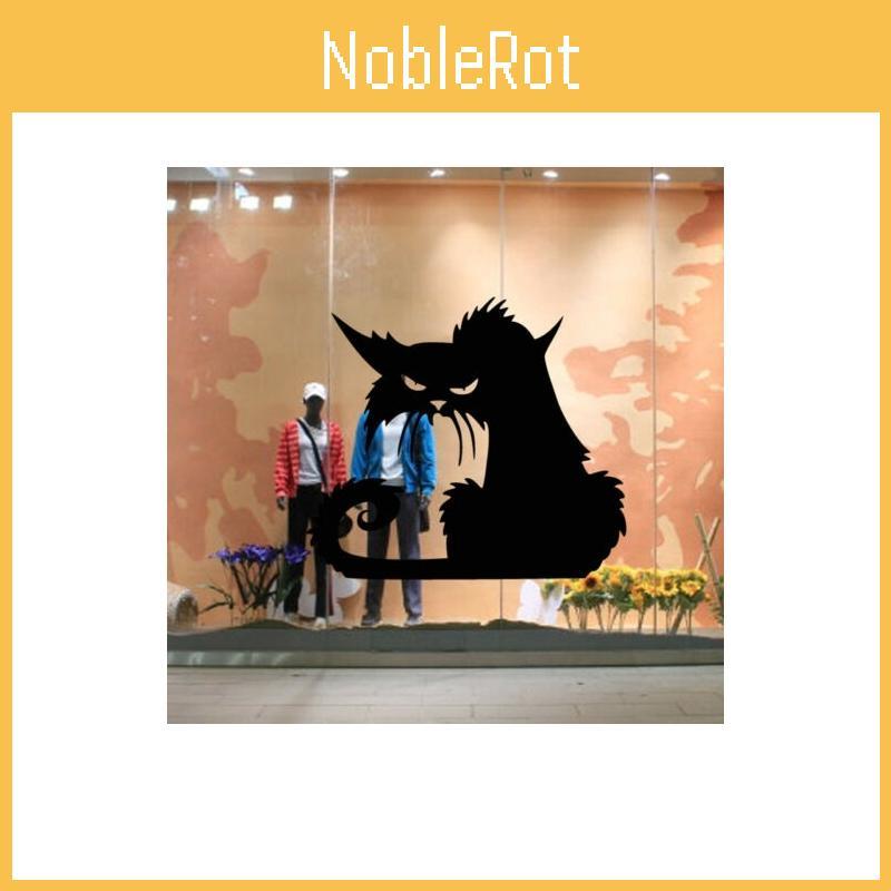 Halloween Terror Cat Shopwindow Wall Stickers Home Decor Room Mural Decals Art