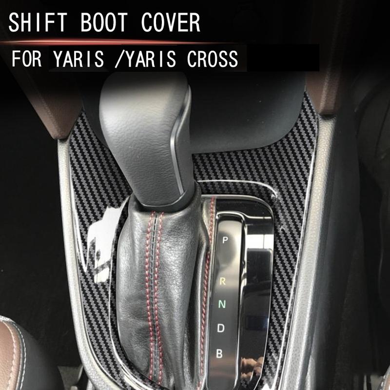 AA92-Central Gear Shift Panel Control Panel Decal Interior Modification For Toyota Yaris Cross   RHD carbon fiber pattern