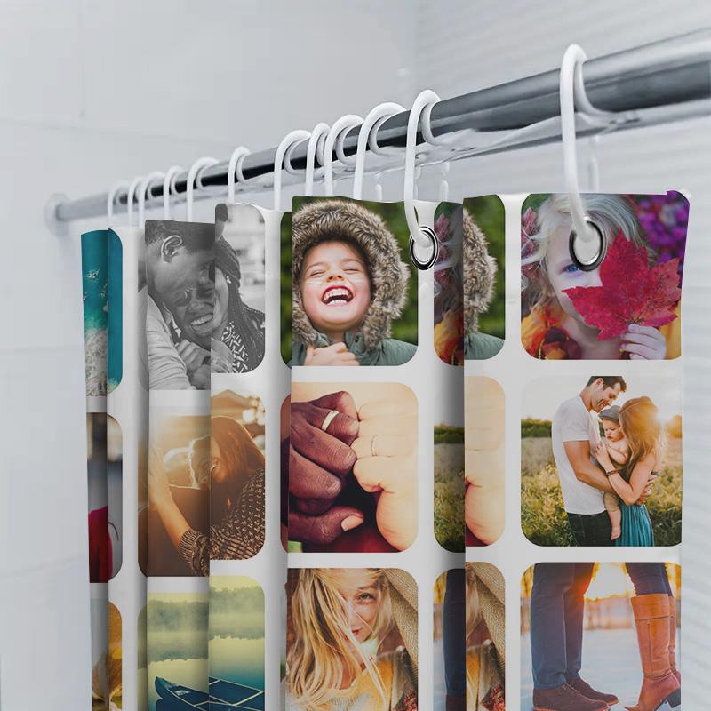 Customizable Photo Print Shower Curtain Personalized Home Decor Item for Bathroom