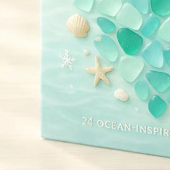 Friendship Sea Glass Advent Calendar 24 Days Acrylic Ornament with Ocean Themes Christmas Countdown Decor for Tree And Best Friends