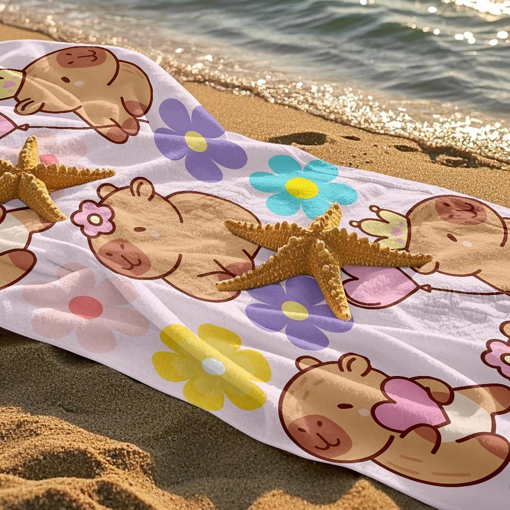 1pc Lovely Floral Beach Towel, Multi-Purpose for Outdoor Beach Camping Travel Hiking Concert Holiday
