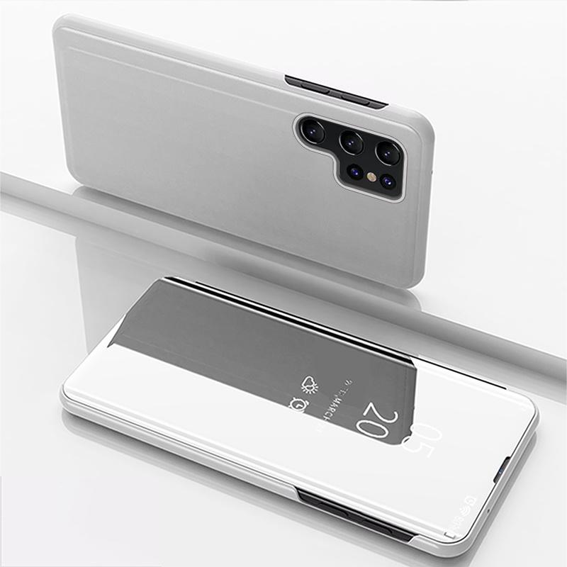 360° Full Cover Protect Mirror Flip Leather Phone Case for Samsung Galaxy S26 Ultra Pro S25 Edge Plus Kickstand Shockproof Cover