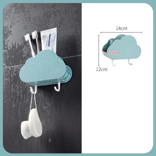 

Многофункциональные настенные полки для ванной комнаты, органайзер для зубных щеток, зубной пасты, косметики и всяких мелочей синий