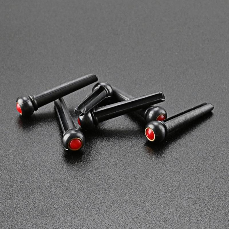 6 Pcs Acoustic Guitar Bridge Pins with Abalone Dot Guitar Replacement Part Various Style Bridge Pins Use for Folk Guitar