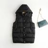 Hooded Down Cotton-padded Vest Women's Medium and Long Loose Large Size Autumn and Winter New Thickened Vest Jacket