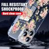 For iPhone 16 Plus 15 14 Pro 12 13 Pro Max 11 Shockproof Color Rose Flower Pattern Hard Pc Transparent Slim Lens Protection Phone Case Cover