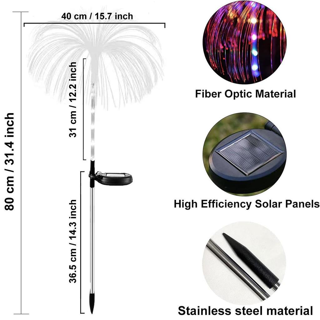 Quallenförmiges Solar-Gartenlicht für den Außenbereich, wasserdichtes Säulenlicht