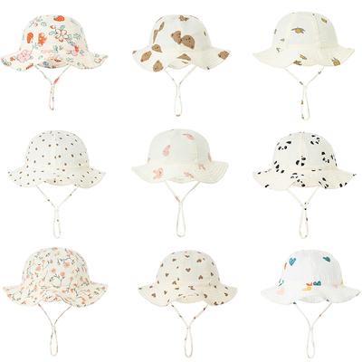 Baby Cotton Bucket Hat Children Sunscreen Outdoor Caps Boys Girls Print Hat Unisex Beach Fishing Hat