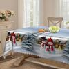 Household Table Cloth, Christmas Snow Print, Waterproof And Oil-Proof Leave-In, Round/Rectangular Tablecloth, Coffee Table Cloth