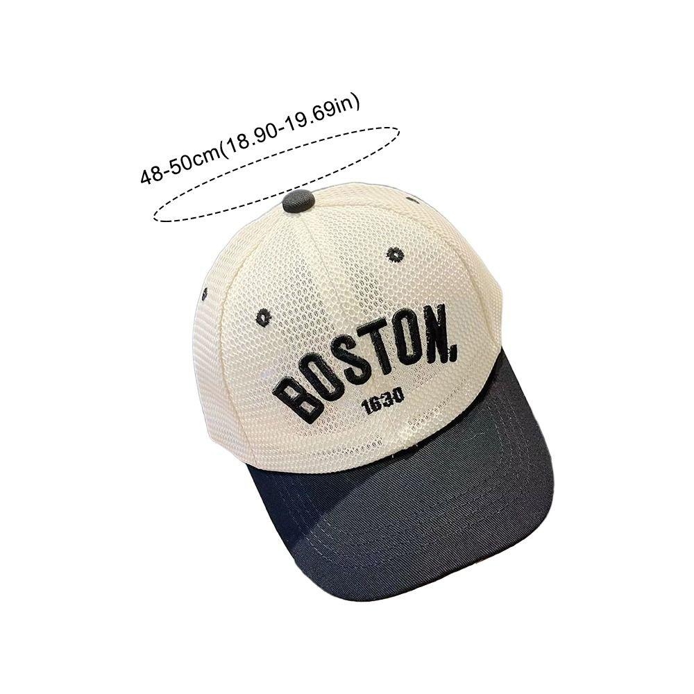 Boné de Beisebol de Malha Respirável Bordado com Letras Chapéus de Proteção Solar para Exterior Para Bebês Meninos Meninas