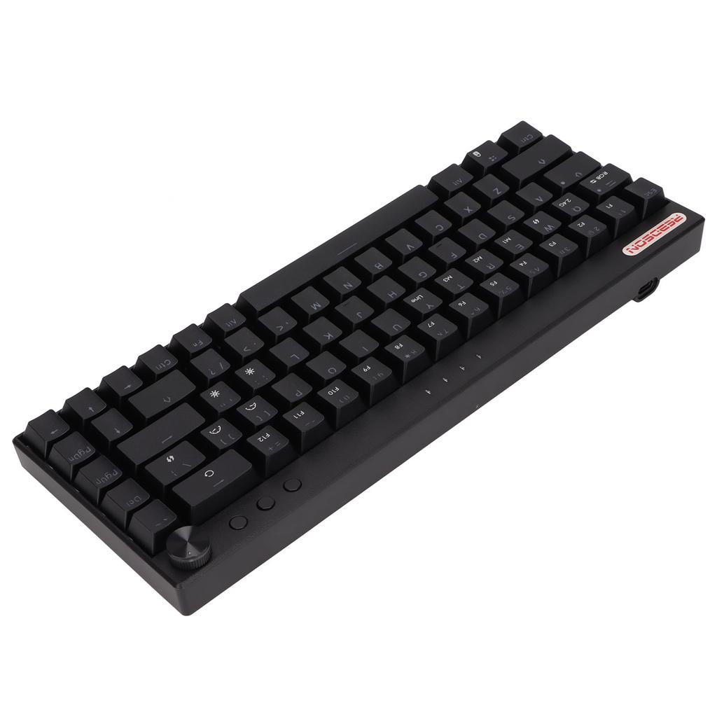 Mechanical Keyboard 68 Keys Three Modes RGB Backlight 1800mAh BatteryBlack Mechanical Gaming