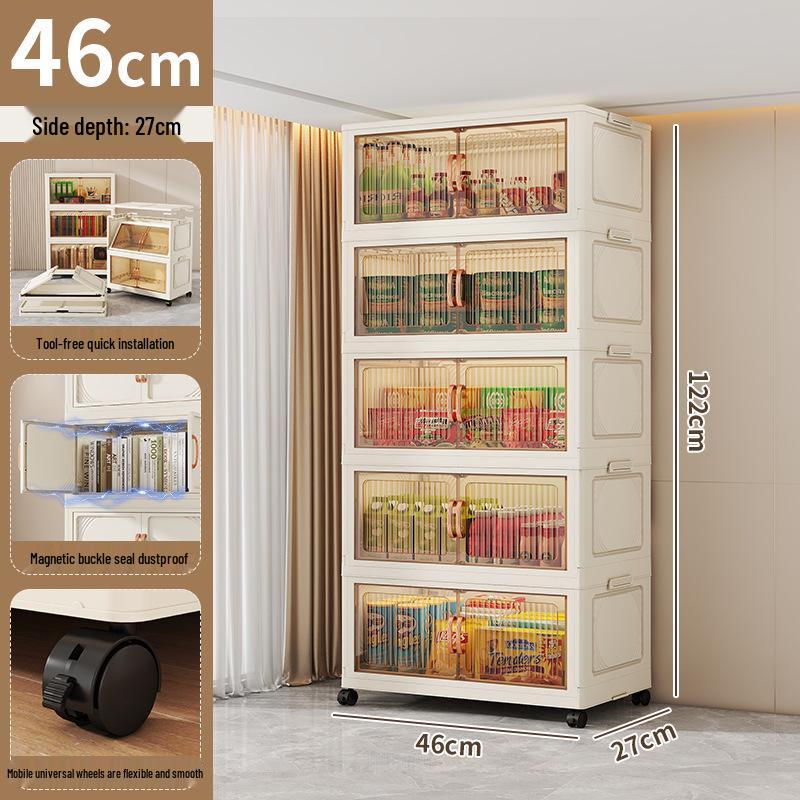 Premium Foldable Toy & Clothes Storage Cabinet - No Assembly, Multi-Layer, Large Capacity