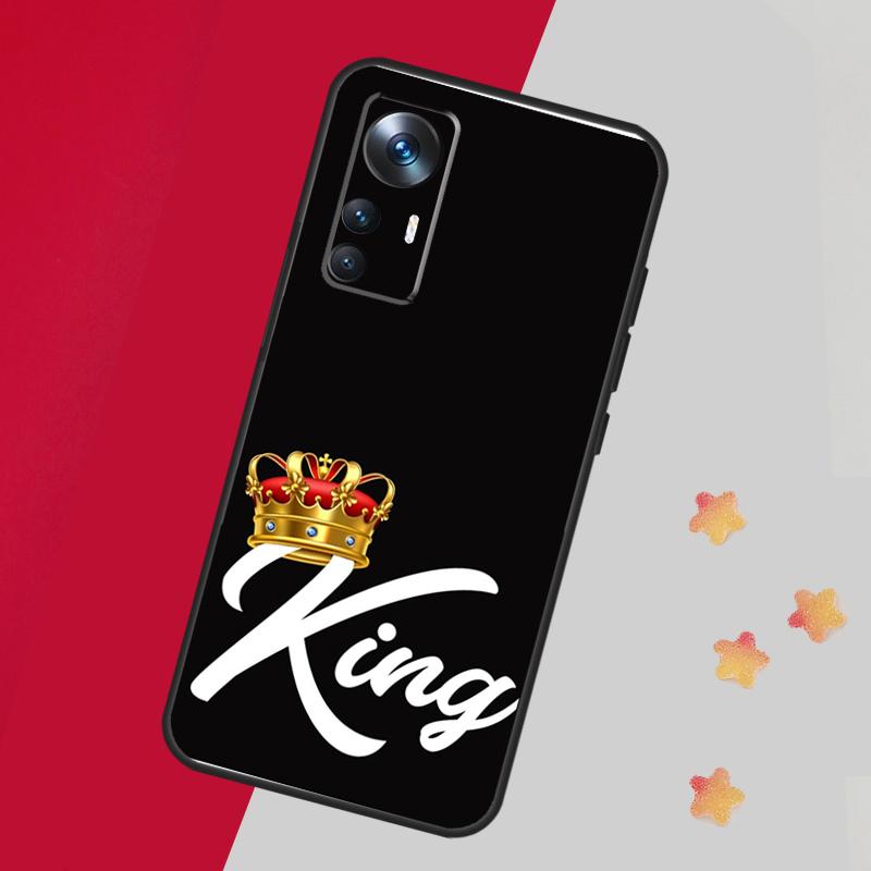 King Queen Crown Case For Xiaomi 14 13 11T 12T 13T Pro 12 Lite 12X POCO X3 X5 Pro X4 F4 M5 M5s F3 F5 Cover