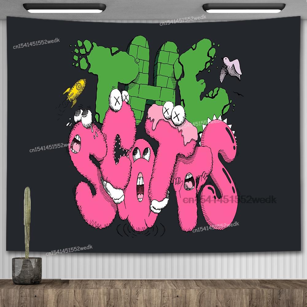 Travis Scott Astroworld Album Plakát Psychedelický Hippie Hvězdná Obloha Gobelín Estetický Gobelín Nástěnná Dekorace Teen Pokoj
