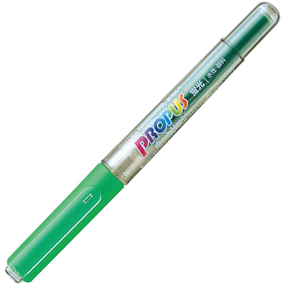 Mitsubishi Pencil ProPass Highlighter Broad Pack of 10 Cartridge, Tip, Green, PUS155.6,