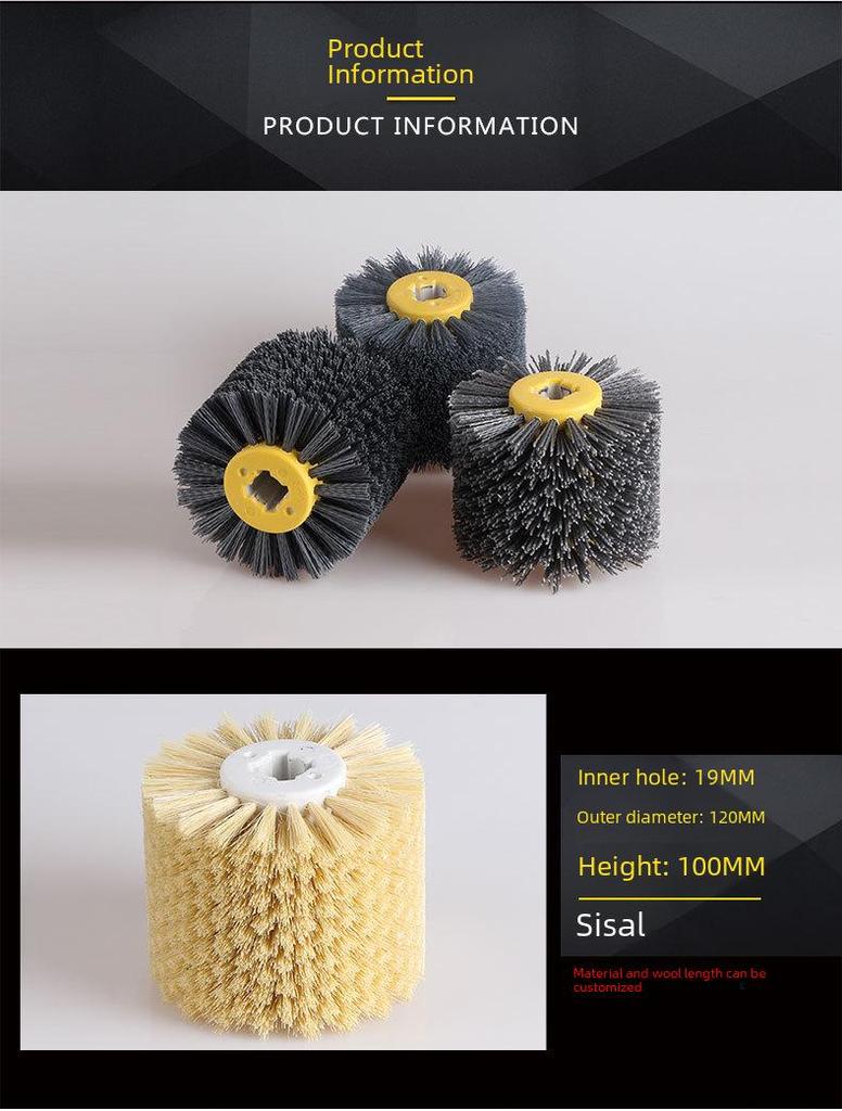 Cross-Border Abrasive Wire Drawing Sisal & Horsehair Polishing Brush for Wood Restoration & Deburring