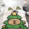 Cute Cartoon Capybara Duvet Pillowcase Bedding Set Adult Boy Girl Bedroom Decoration Children Gift Single Double Large Size