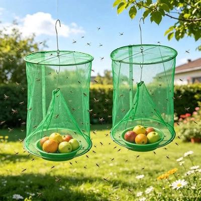 3/1PCS Fly Catcher Killer Cages Pest Control Traps Reusable Hanging Fly Trap Flytrap Cage Net Traps Garden Hanging Flycatcher