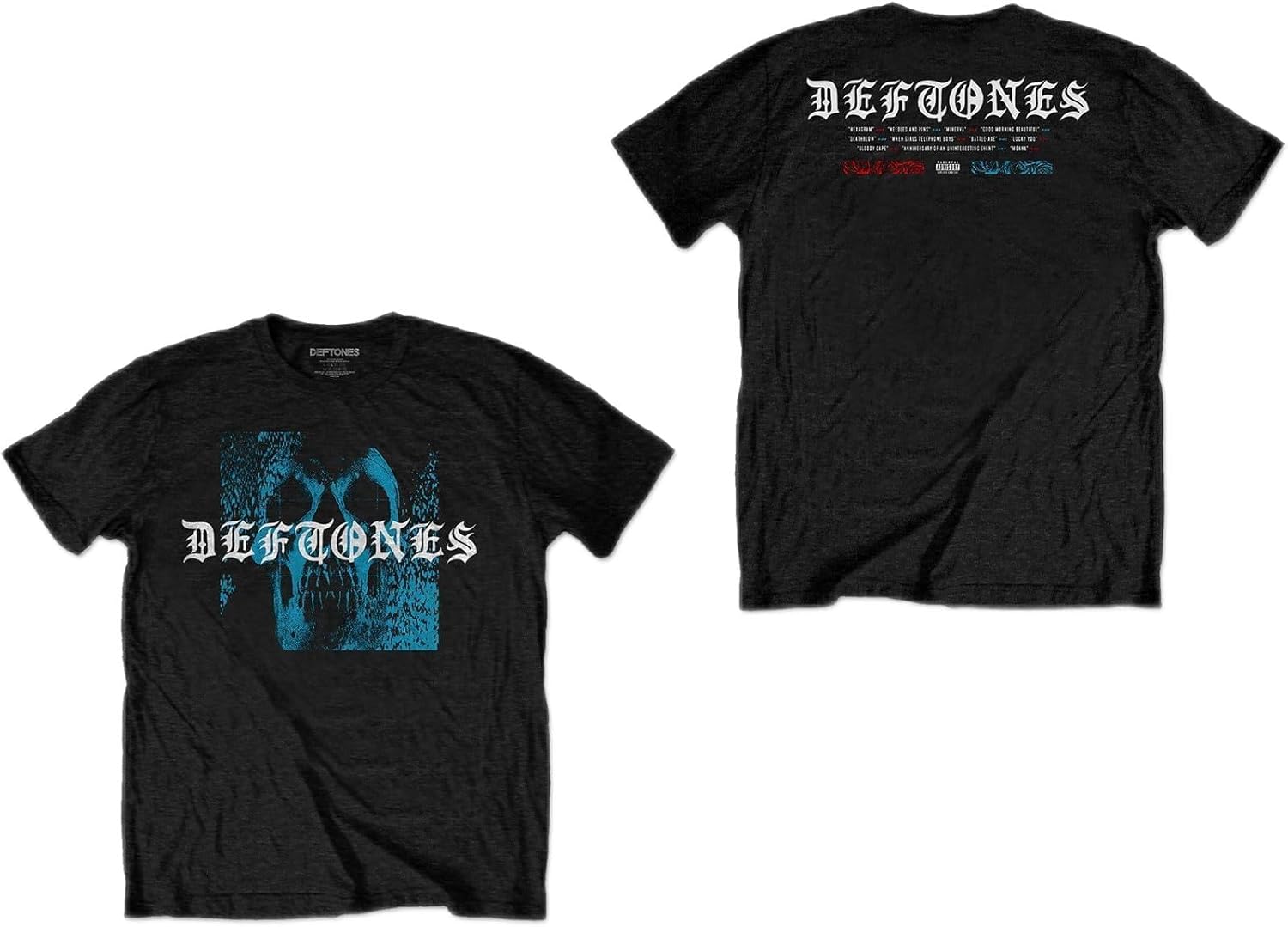 

Deftones Men s Static Skull T-Shirt | Officially Licensed Merchandise S разноцветный