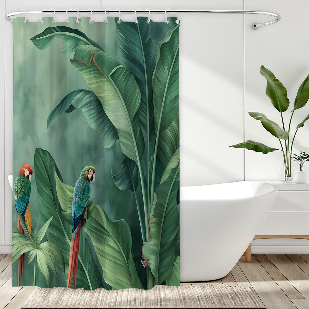 Tropical Parrot Shower Curtain - Multi-Style Bath Decor, Perfect for Those Who Love Nature-Inspired and Practical Designs