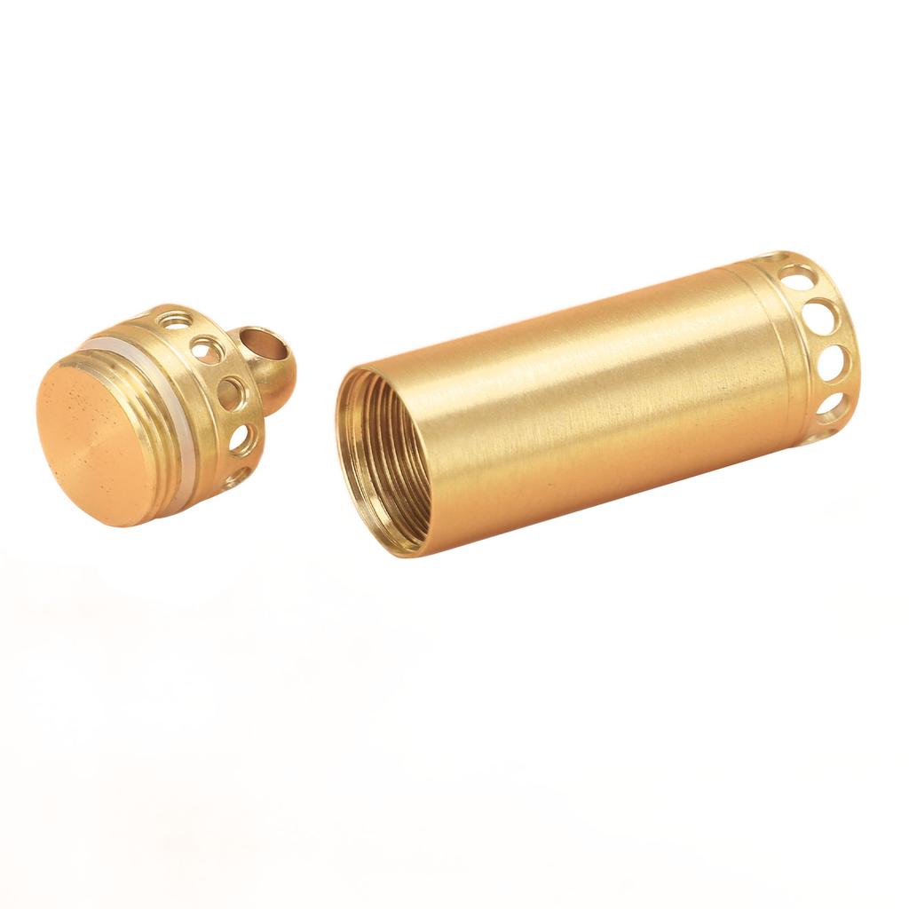 Messing Pillendose Wasserdicht und Tragbar Mini Siegel Schlüsselanhänger Pillenhalter für Outdoor-Reisen