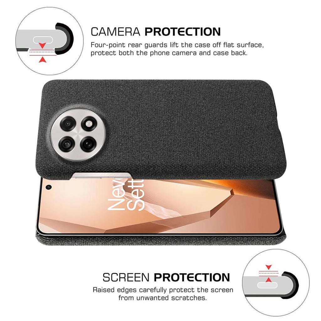 Phone Case for OnePlus 13R 5G/Ace 5 5G/Ace 5 Pro 5G Cloth Texture Anti-Scratch Protective PC Back Cover