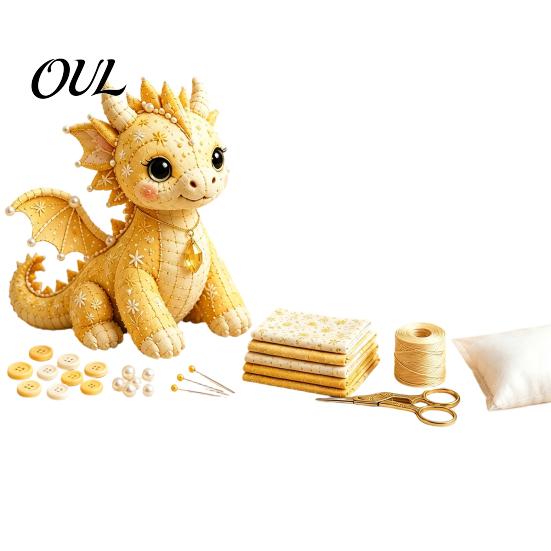 Kit Fai da Te Bambola Animali Marini Patchwork, Set da Cucito Gnomo Fatto a Mano per Decorazione Casa, Artigianato Drago Cartone Animato Tessuto Principiante