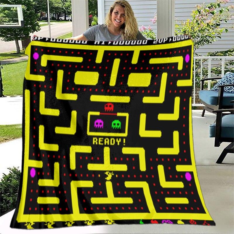Spelfilt Retrospel Flanellfilt Supermjuk fleece-sängfilt för sovrum Soffa Soffa Tv-filt Gamerfilt