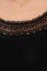 Women's Big Size Blouse Lace Collar Plus Size Blouse Black
